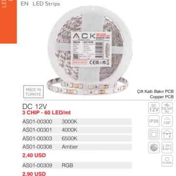 ACK 3ÇİP ŞERİT LED 